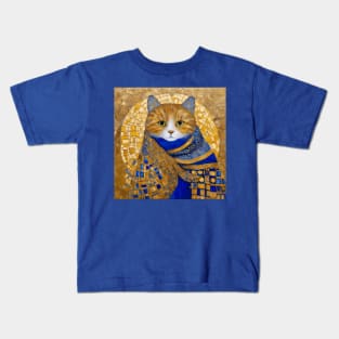 Klimt Tabby Cat with Green Eyes Kids T-Shirt